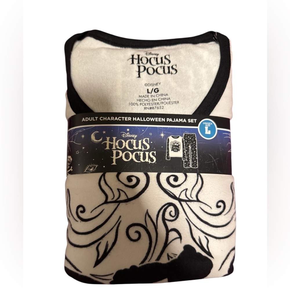 Adult Disney Hocus Pocus Pajama Set - Black and White - Picture 2 of 3